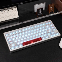 Morning C & Evening A 104+47 PC Frost Milk White Semitransparent Backlit Cool Keycaps Set Screen Printing